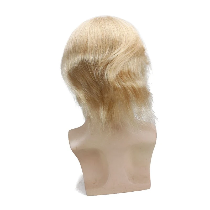 8x10 Inches Swiss HD Lace With Pu Around #613 Color Men's Hair Replacement System Comfortable Hair Piece Toupee For Men