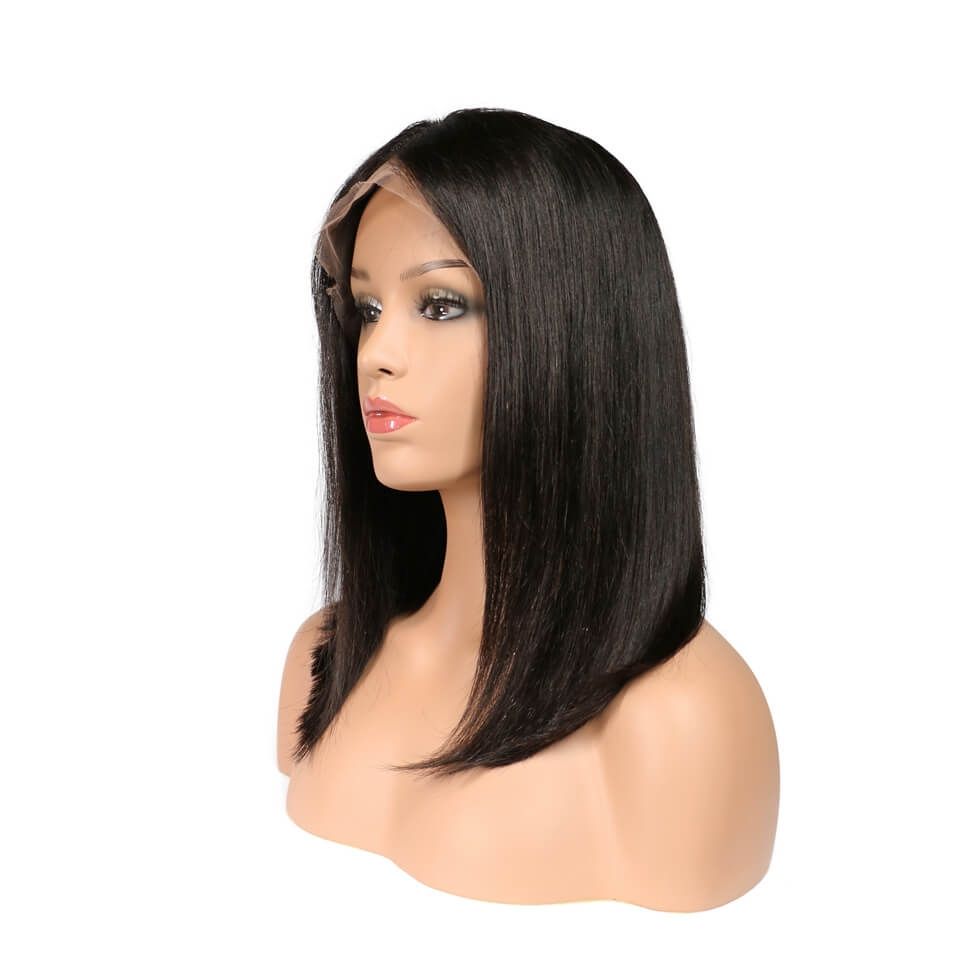 Silk Top Lace Wigs Bob Style Silk Base Full Lace Wigs For Short Straight 130% Density Brazilian Virgin Hair