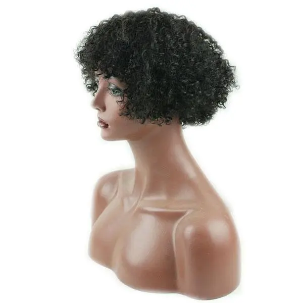 Short Kinky Curly Wig Real Human Hair Afro Curly Wigs Natural Looking For Women