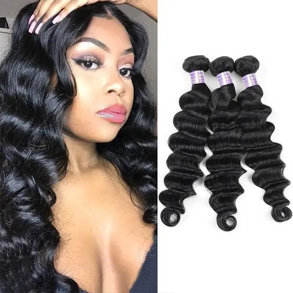 Eseewigs Hair Peruvian Loose Deep Wave 3 Bundles Human Hair Extensions