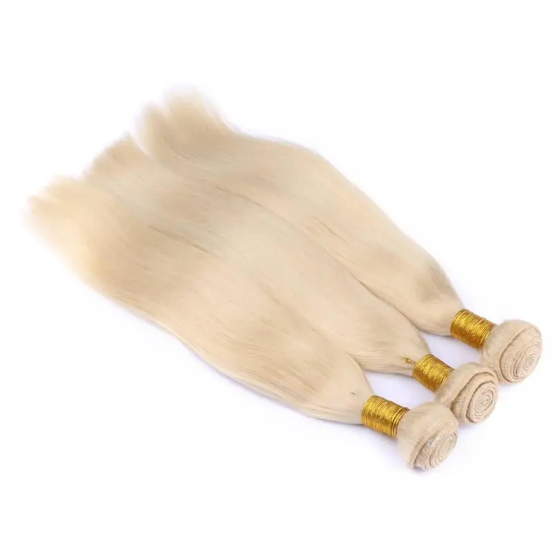 613# Blonde Human Virgin Hair Straight Bundle 28 inch in stock 1pcs