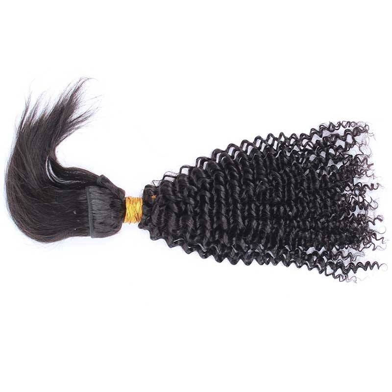 Kinky Curly Braid In Bundles Human Hair Natural Color Hair Weaves 3 Pieces