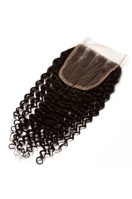 Indian Human Hair Kinky Curly Lace Closure 4x4 inchs Natural Color