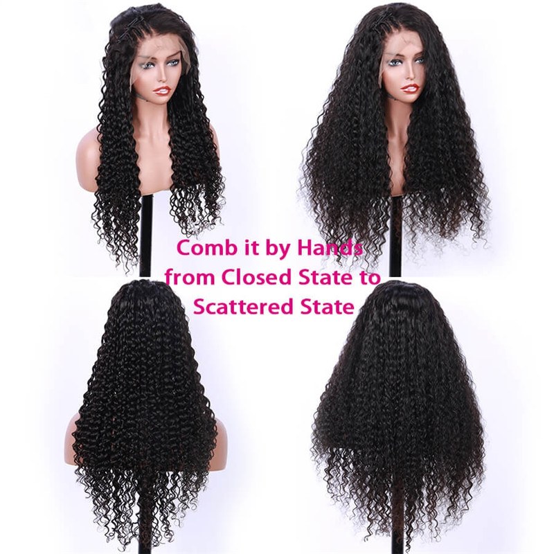 300% High Density Deep Curly  Human Hair Wigs 7A Brazilian Hair Wigs for Black Women