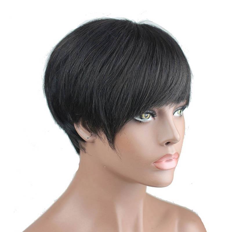 Eseewigs Best Indian short human hair wigs for black women  virgin human hair bob wigs with bangs baby hair