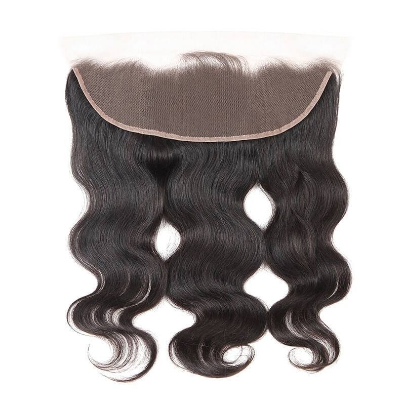 13X4 Body Wave Lace Frontal Closure With Bleached Knots 7A Grade 100% Brazilian Virgin Hair Natural color in stock