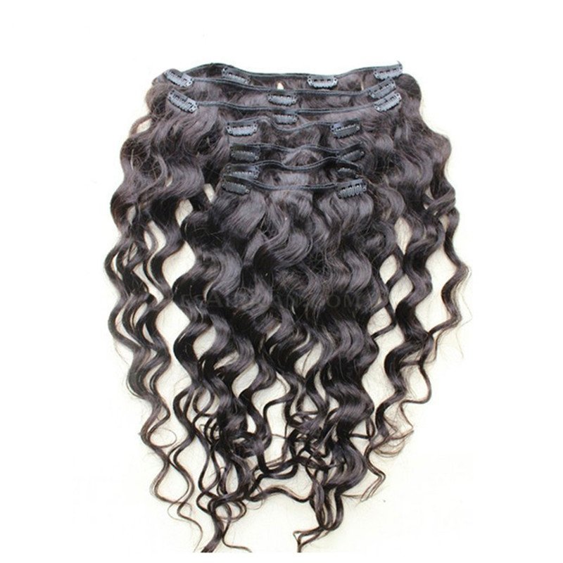 Clip In Huamn Hair Extensions Loose Wave Brazilian Virgin Hair Natural Color