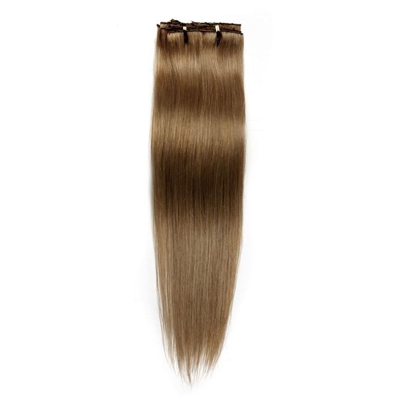 Brown 70g Clip in Brazilian Hair Extensions for Sale Red Straight 7pcs Human Hair