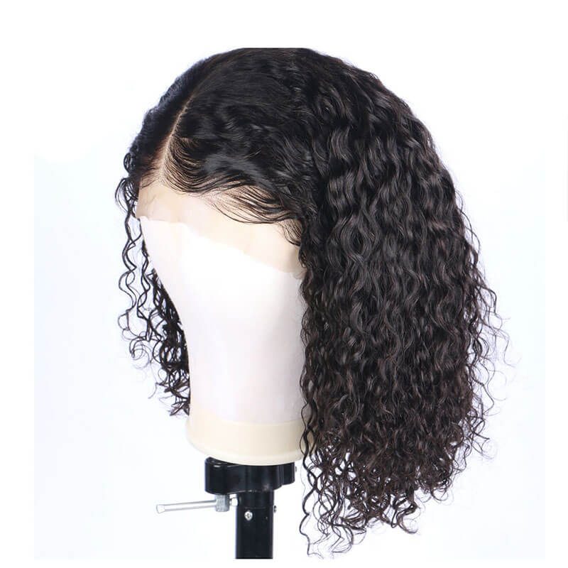 Full Lace Silk Base Wigs Deep Curly Brazilian Remy Human Hair Pre Plucked for Women Black Hair Color 130 Density