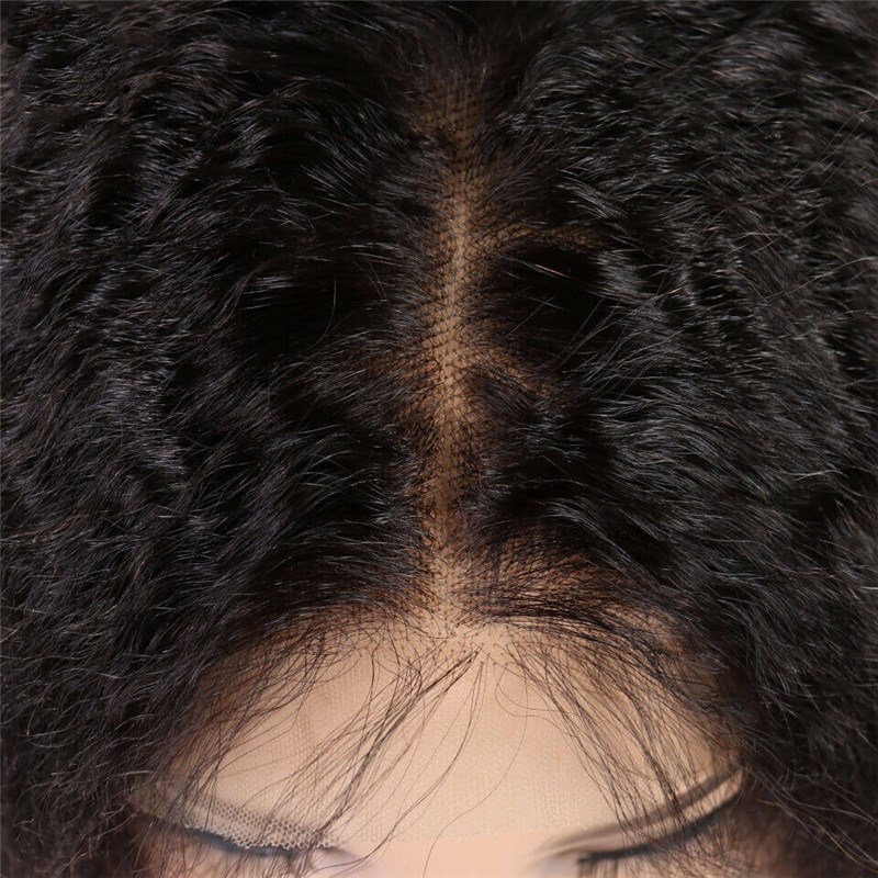 Kinky Straight 300% Density Wigs Glueless  Human Hair Wigs Natural Hair Line for Black Women