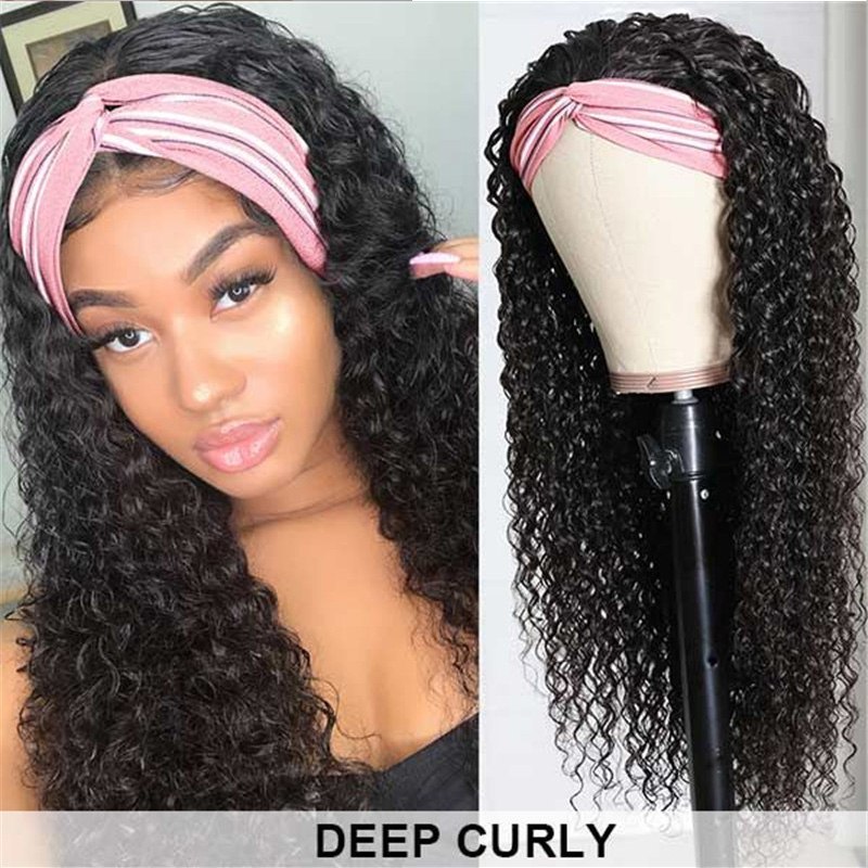 Pay 1 Get 2! Human Hair Headband Wigs Body Wave & Water Wave Wig With Various Kinds Of Hairstyles 150% 180% Density In Stock