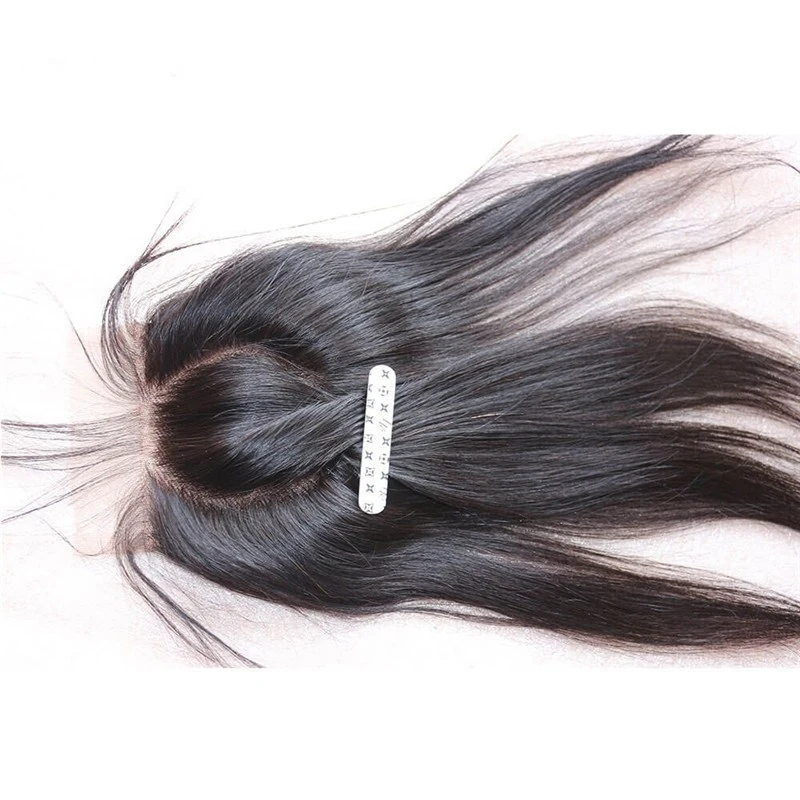 4x4 Straight 2 Curved O Part Lace Closure With Bleached Knot 8A Grade 100% Unprocessed Malaysian Virgin Human Hair