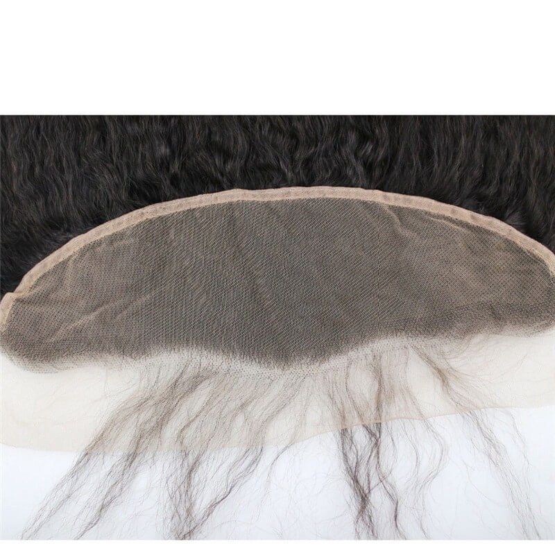 Kinky Straight Lace Frontal Closure Brazilian Lace Frontals Coarse Yaki Ear To Ear 13x4 Full Frontal Closure With Baby Hair