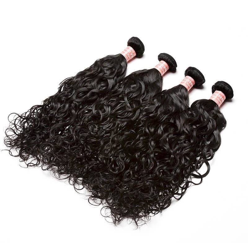 3 Bundles Indian Remy Human Hair Water Wet Wave Hair Weave Natural Color