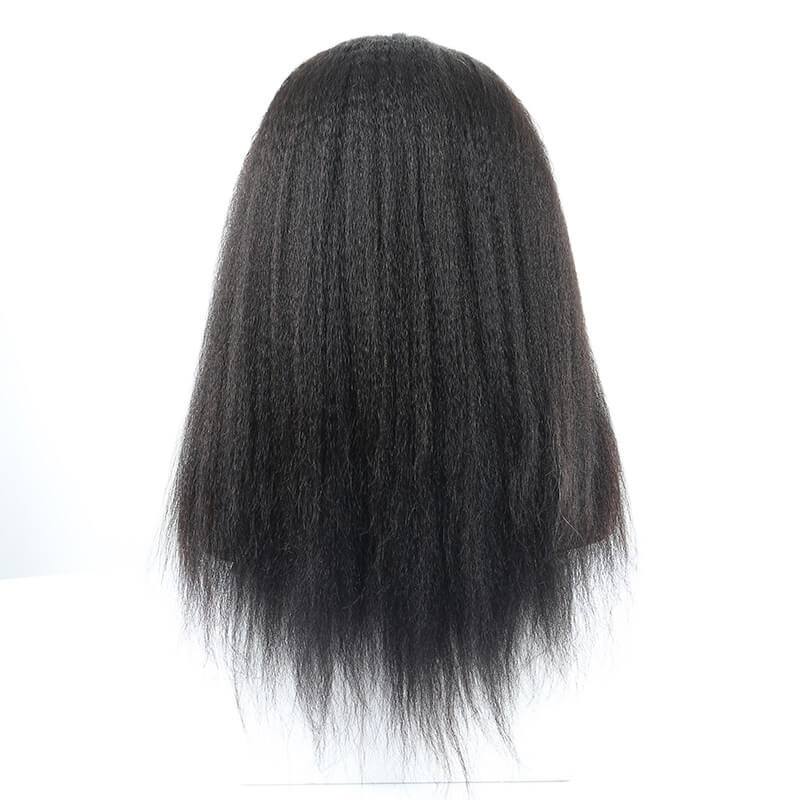 300% Density Wigs Kinky Straight Pre-Plucked Glueless Human Hair Lace Front Wigs for Black Women Natural Hair Line
