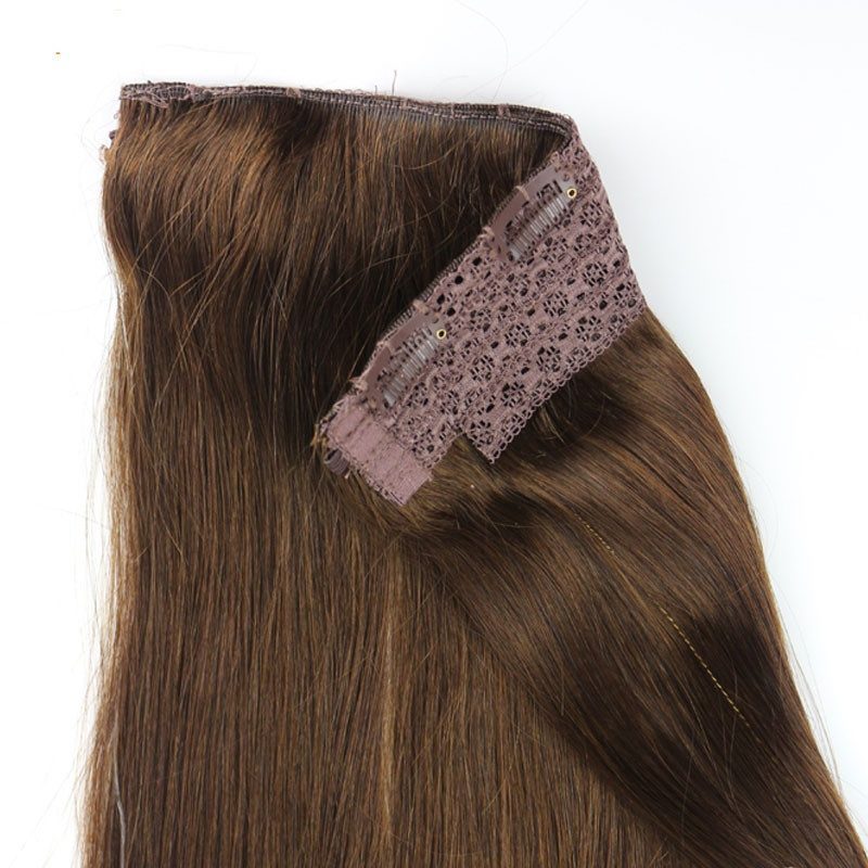 7A Unprocessed Vietnamese Virgin Hair 4# Light Brown Flip Hair Extension 100g/pc 100 Human Hair Straight Flip Hair Extension