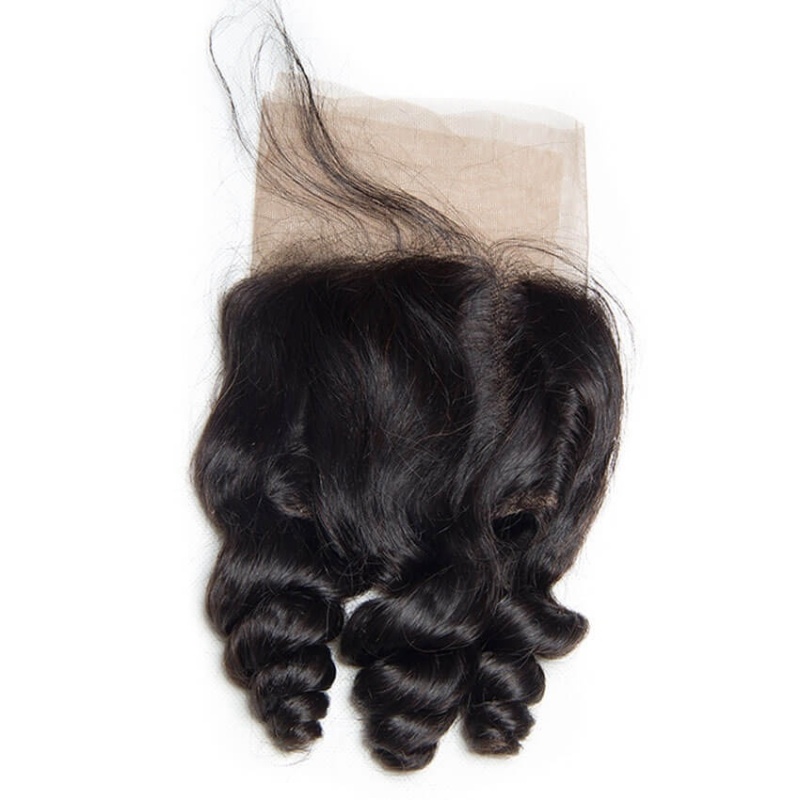 13x4 Loose Wave Pre Plucked Lace Frontal Closure With Baby Hair Ear To Ear Bleached Knots 100 % Remy Human Hair Weave