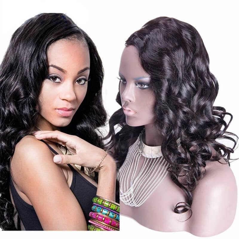 African American Body Wavy Malaysia Virgin Human Hair U Part Wigs Bestellen 8-24 in stock