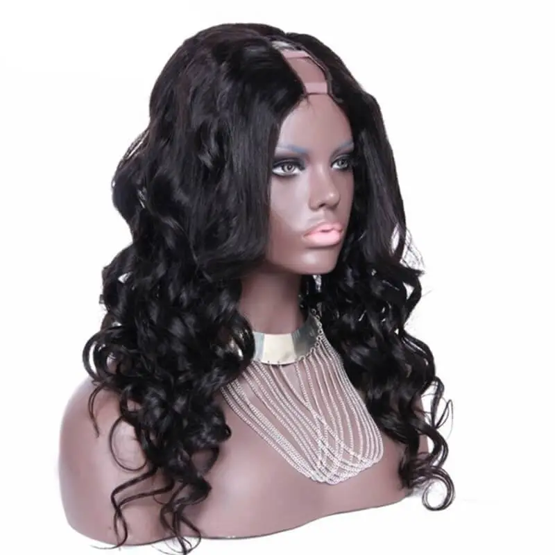 U Part Wigs Loose Wavy Brazilian Virgin Human Hair Lace Front 8-24 in stock