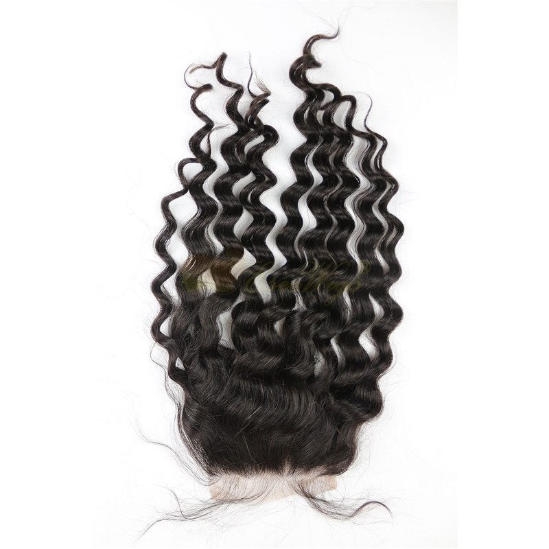 Excellent Loose Deep Wave Swiss Lace Closure  Bleach Knots  4*4  Unprocessed Human Remy Hair Brazilian Hair 120% density