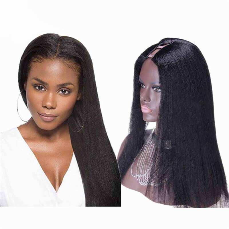 African American Versatile U Part Wigs Yaki Straight Peruvian Virgin Human Hair Youtube 8-24 in stock