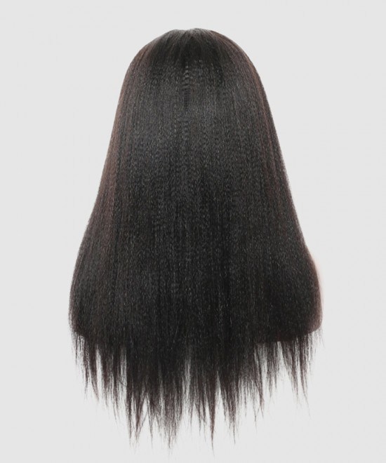 Lace Front Wig Thick Enough Light Italian  Yaki Straight 130%-180% Density Wig Natural Hairline
