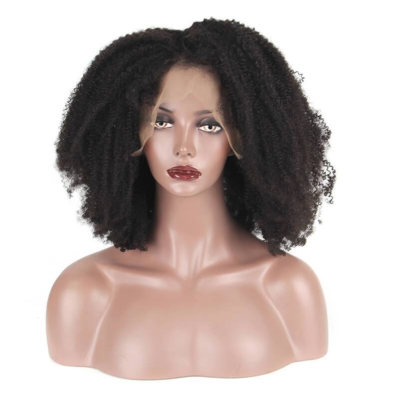 Kinky Curly 300% Density  Wigs Brazilian Virgin Hair Lace Front Human Hair Wigs Natural Hairline Afro Kinky Curly Lace Wigs