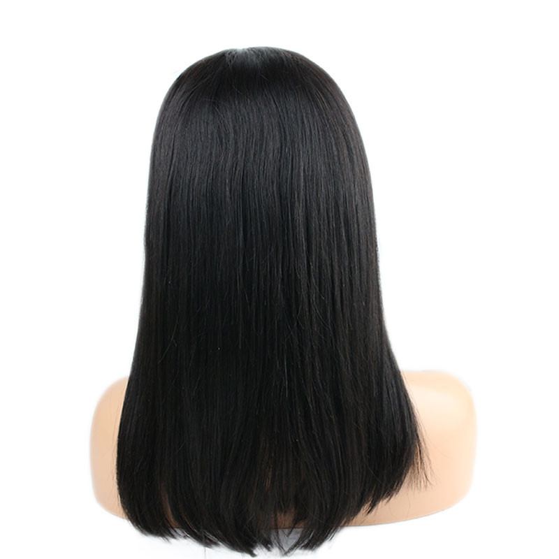 150% Short Straight Lace Front Human Hair Wigs Bob Style Black Bob Cut Wig Pre Plucked for Black Women