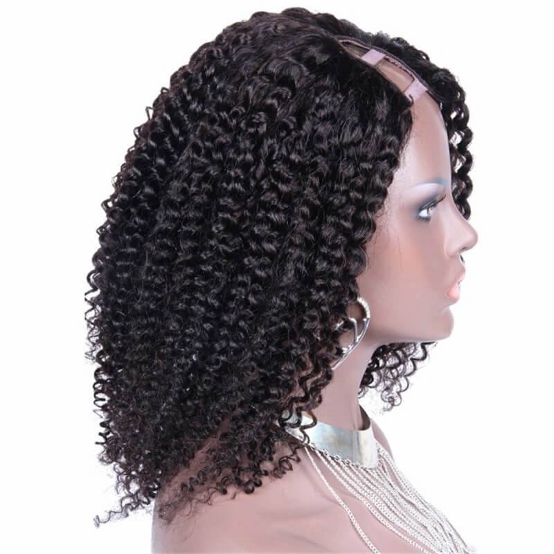 Kinky Curly Mongolian Virgin Human Hair U Part Wigs For Sale 8-24 in stock