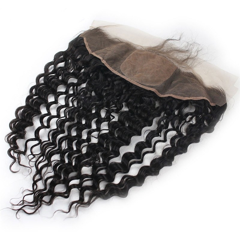 13x4 Ear To Ear Silk Base Frontal Closure Full Lace Deep wave 130% Density 7A Brazilian Virgin Human Hair Lace Frontal Closure