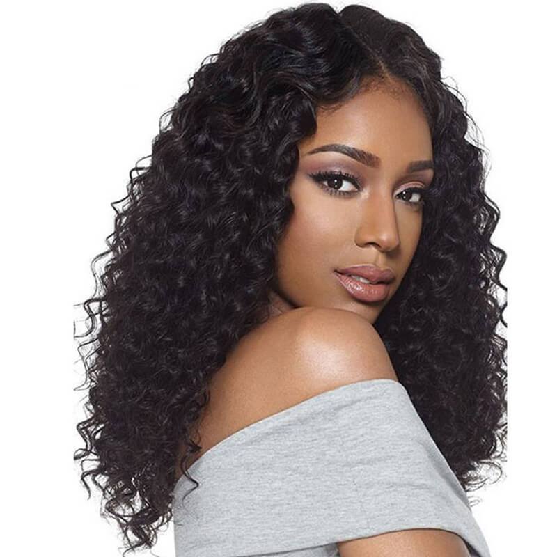300% High Density Deep Curly Lace Front Wigs Human Hair Wigs with Baby ...