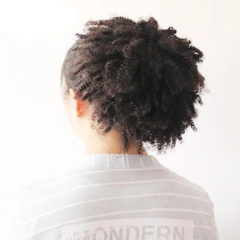 100 Human Hair Ponytails 7A Brazilian Virgin Hair afro kinky curly Ponytail Hair Extension With Combs