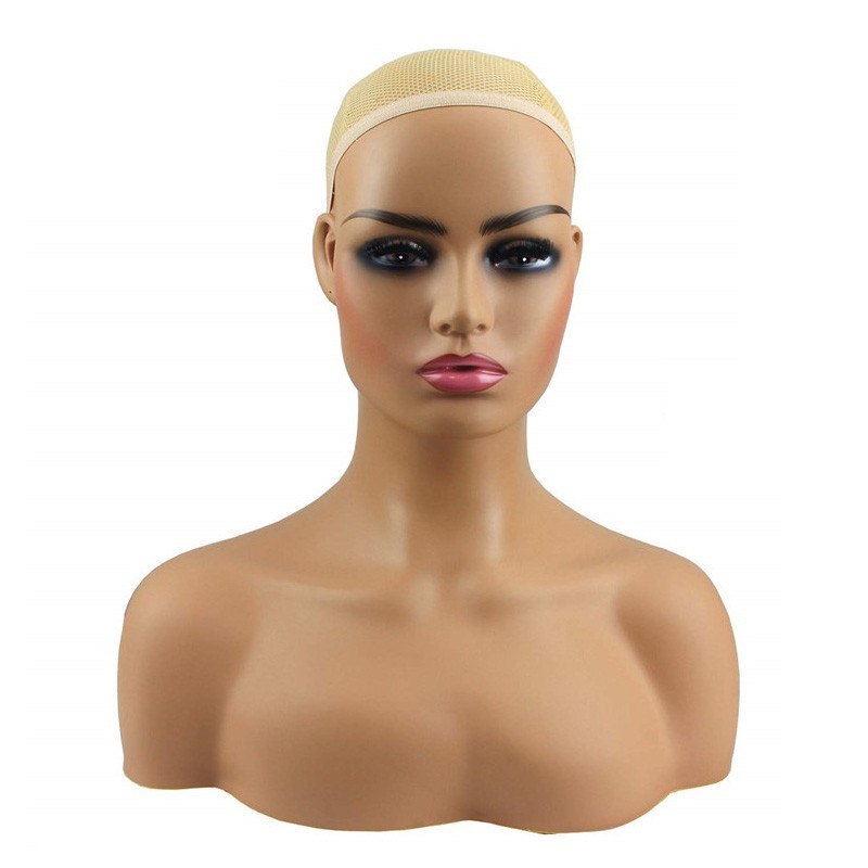 Ship From US! Female Mannequin Head with Shoulder for Display Manikin Head with Shoulder for Wig Jewelry Makeup Hat Sunglass Display