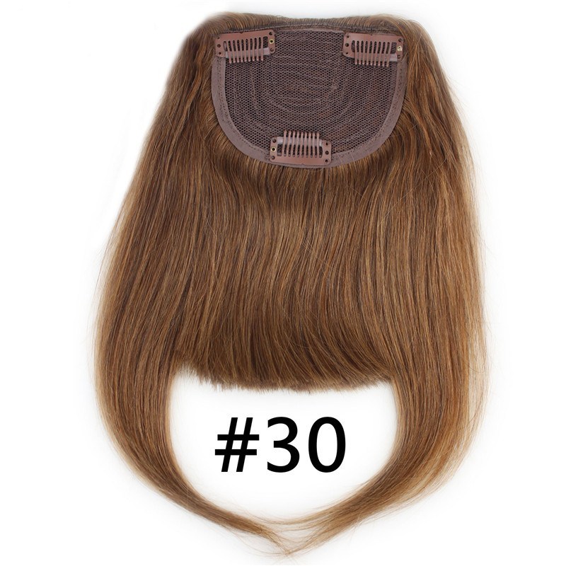 30# Color Brazilian Human Hair Clip-in Hair Bang Full Fringe Short Straight Hair Extension for women 6-8inch