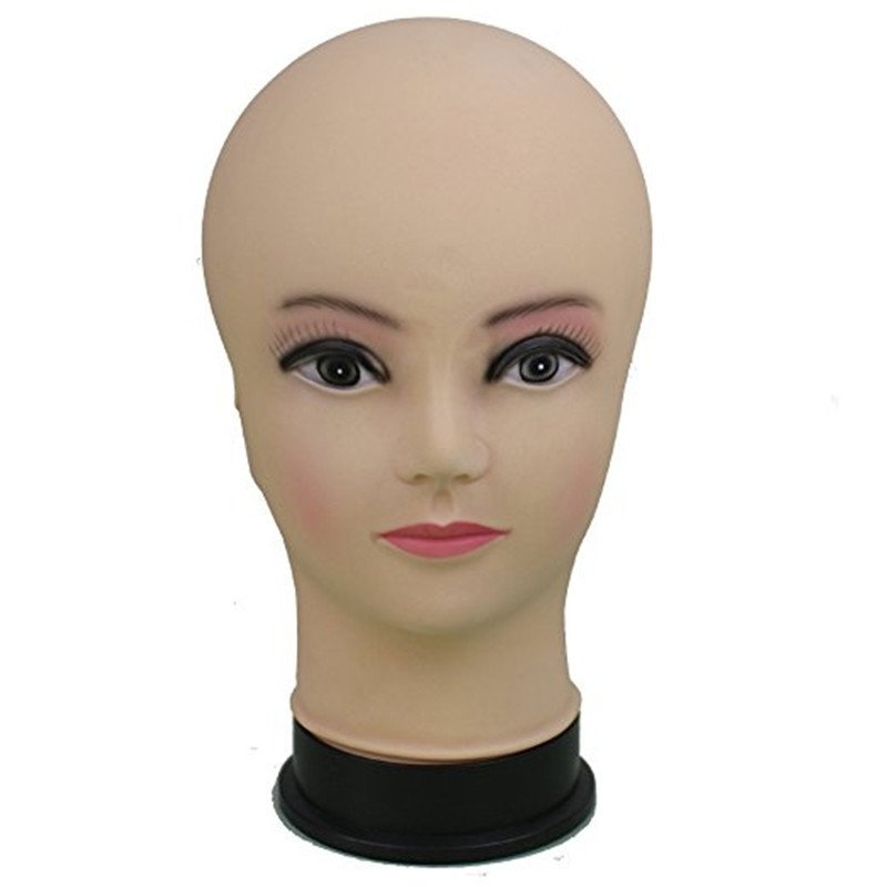 Cosmetology Bald Female Makeup Manikin Head for Wigs Making and Display Mannequin Head with C Table Clamp
