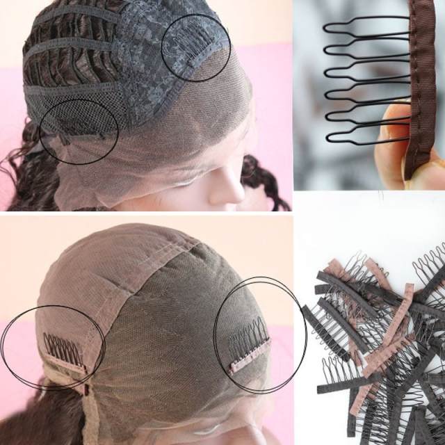 wholesale Wig Combs and Clips Wig Accessories for Wig Cap Black and Brown Color Wig Cap Comb Straps
