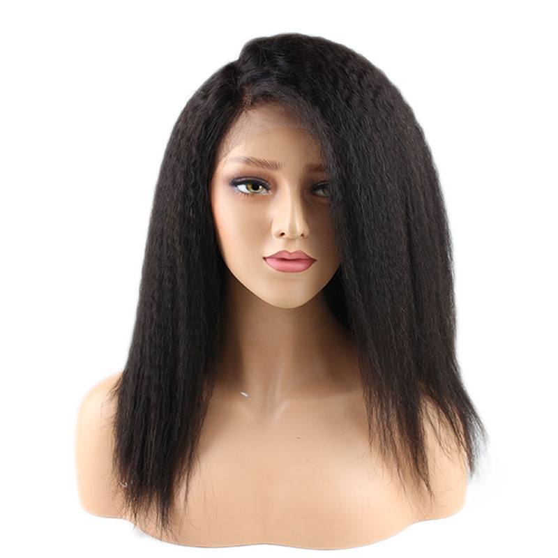 Affordable Full Lace Human Hair Wigs Kinky Straight Virgin Brazilian Human Hair with Baby Hair All Around