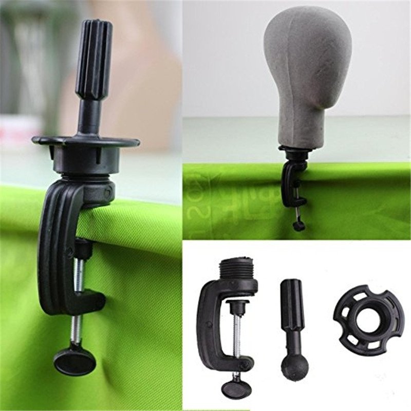 Black Wig Stand Clamp Manikin Head Wig Holder Clamp for Wig Head