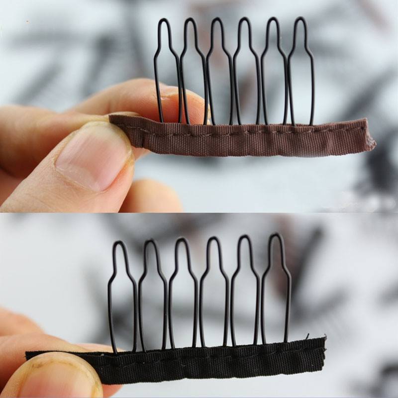 wholesale Wig Combs and Clips Wig Accessories for Wig Cap Black and Brown Color Wig Cap Comb Straps