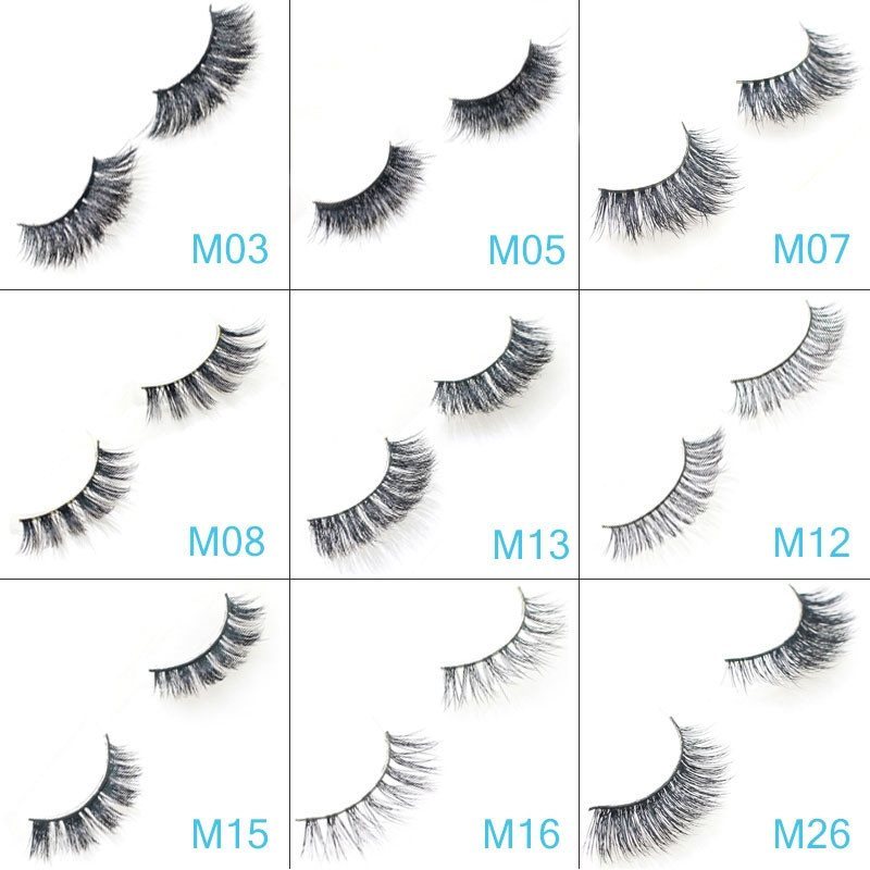 3D Mink Eyelashes 1 Pair 2 pcs More Natural Hand Make Lashes Eyelash Magnetic Eyelashes