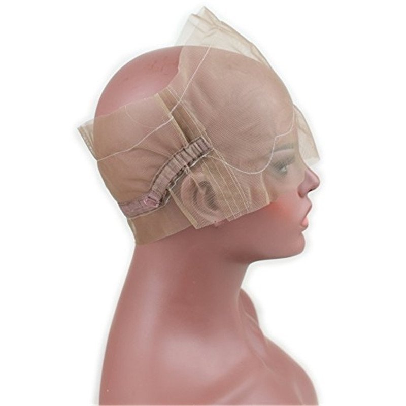 360 Full Lace Wig Cap for Making Wigs Swiss and French Lace Hair Net with ear to ear Stretch Medium Brown Color for Wig Making