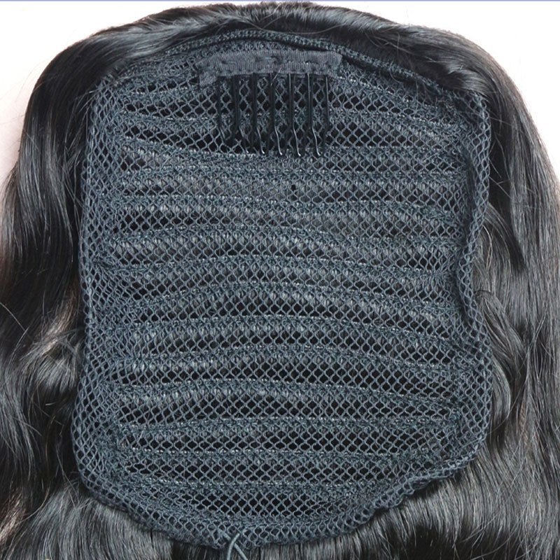 Brazilian Curly Virgin Hair Ponytail Hairpiece 100% Human Hair Clip In Ponytail Hair Extension