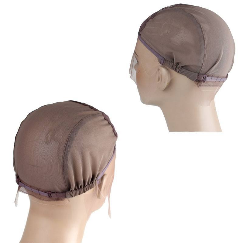 360 Full Lace Wig Cap for Making Wigs Swiss and French Lace Hair Net with  ear to ear Stretch Medium Brown Color for Wig Making