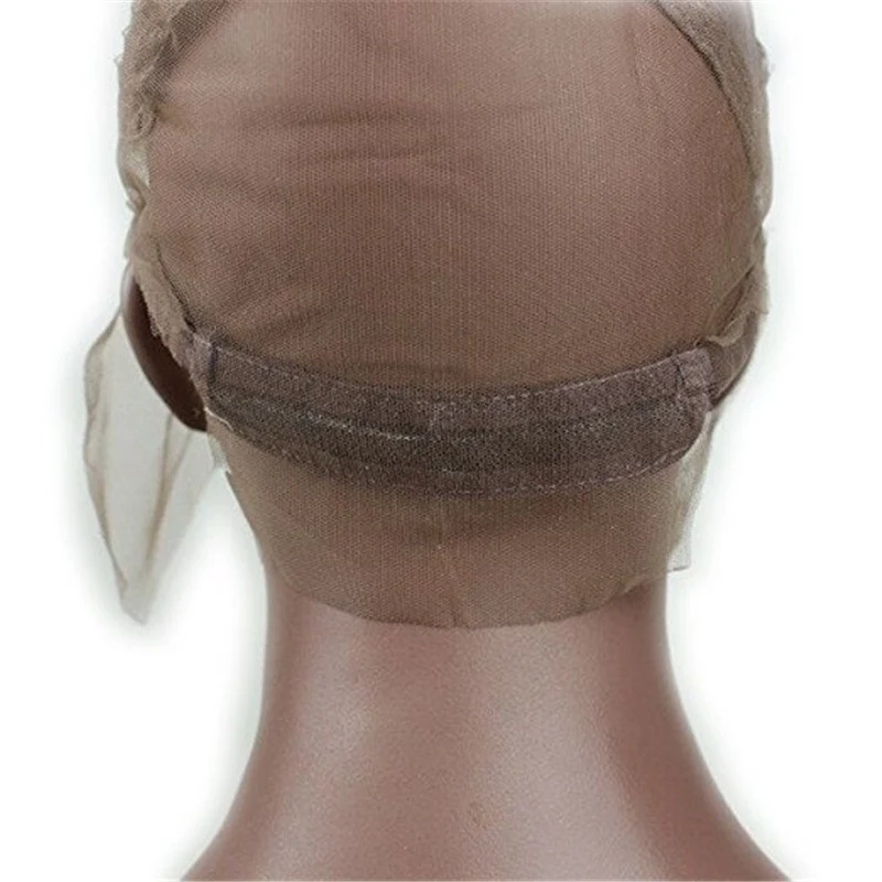 Full Lace Wig Cap for Making Wigs Swiss Lace Medium Brown Color for Wig Making (Full Lace Cap with Adjustable Straps)