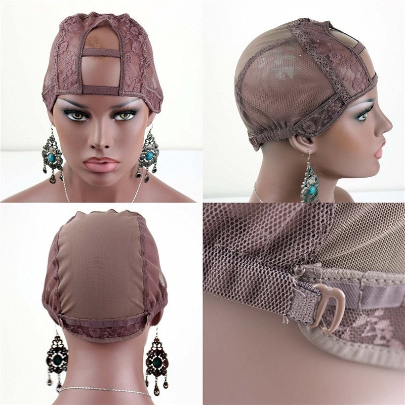 Top Grade U Part Wig Caps And Full Cap For Making Wigs Stretch Lace With Adjustable Straps Back Weave Cap