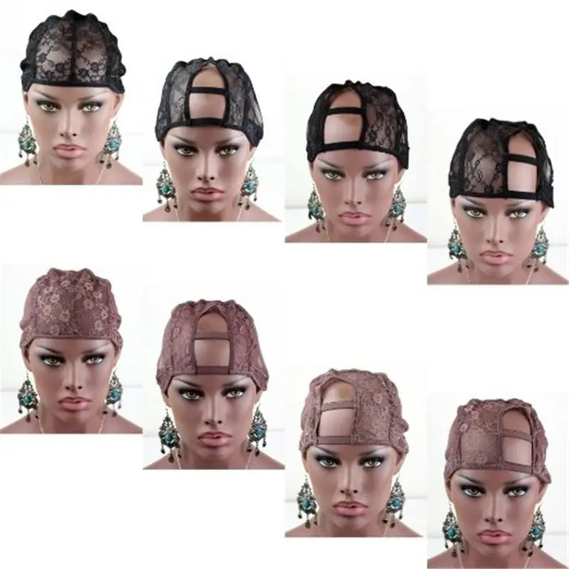 Top Grade U Part Wig Caps And Full Cap For Making Wigs Stretch Lace With Adjustable Straps Back Weave Cap