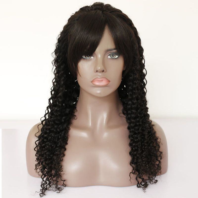 African American Human Hair Full Lace Wig Brazilian Hair Kinky Curly Wig 150% Density Soft Natural Natural Hairline