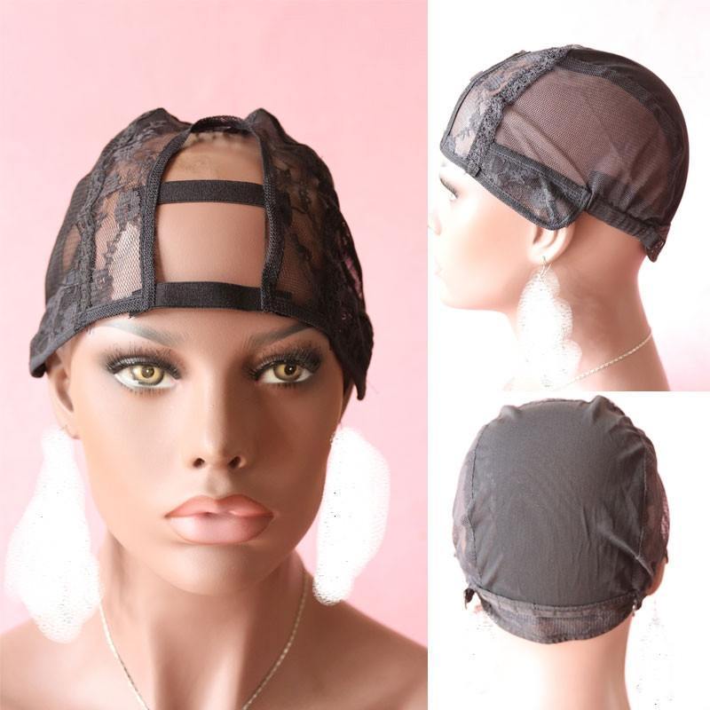 Top Grade U Part Wig Caps And Full Cap For Making Wigs Stretch Lace With Adjustable Straps Back Weave Cap