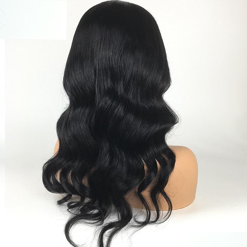 Full Lace Wig Brazilian Hair Body Wave Wig 130% Density with Baby Hair Natural Hairline African American Wig