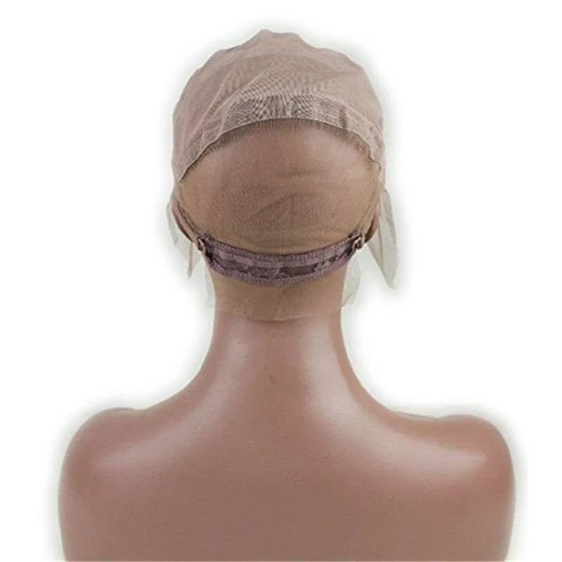 Full Lace Wig Cap for Making Wigs Swiss Lace Medium Brown Color for Wig Making (Full Lace Cap with Adjustable Straps)